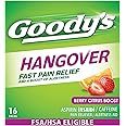 Goody’s Hangover Relief Powder, Headache Relief with Aspirin and Caffeine for Alertness, Berry Citrus Flavor Dissolve Packs, 16 Count