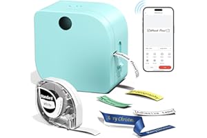 Phomemo Label Printer with Adhesive Tape, Bluetooth Small Label Maker, Portable Tape Printer, Mmachine Thermal Transfer Label