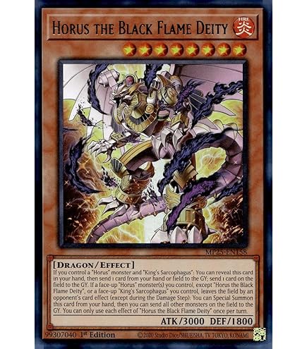 Amazon.com: Yu-Gi-Oh! - Horus The Black Flame Dragon LV6 (SOD-EN007) - Soul  of The Duelist - Unlimited Edition