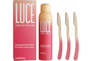 LUCÉ Hair Identifier Spray for Face Shaving – Dermaplane Spray with 3 Face Razors for Women – Hair Removal Spray for Smooth, Glowing Skin – Gentle Facial Hair Removal Kit, All Skin Types