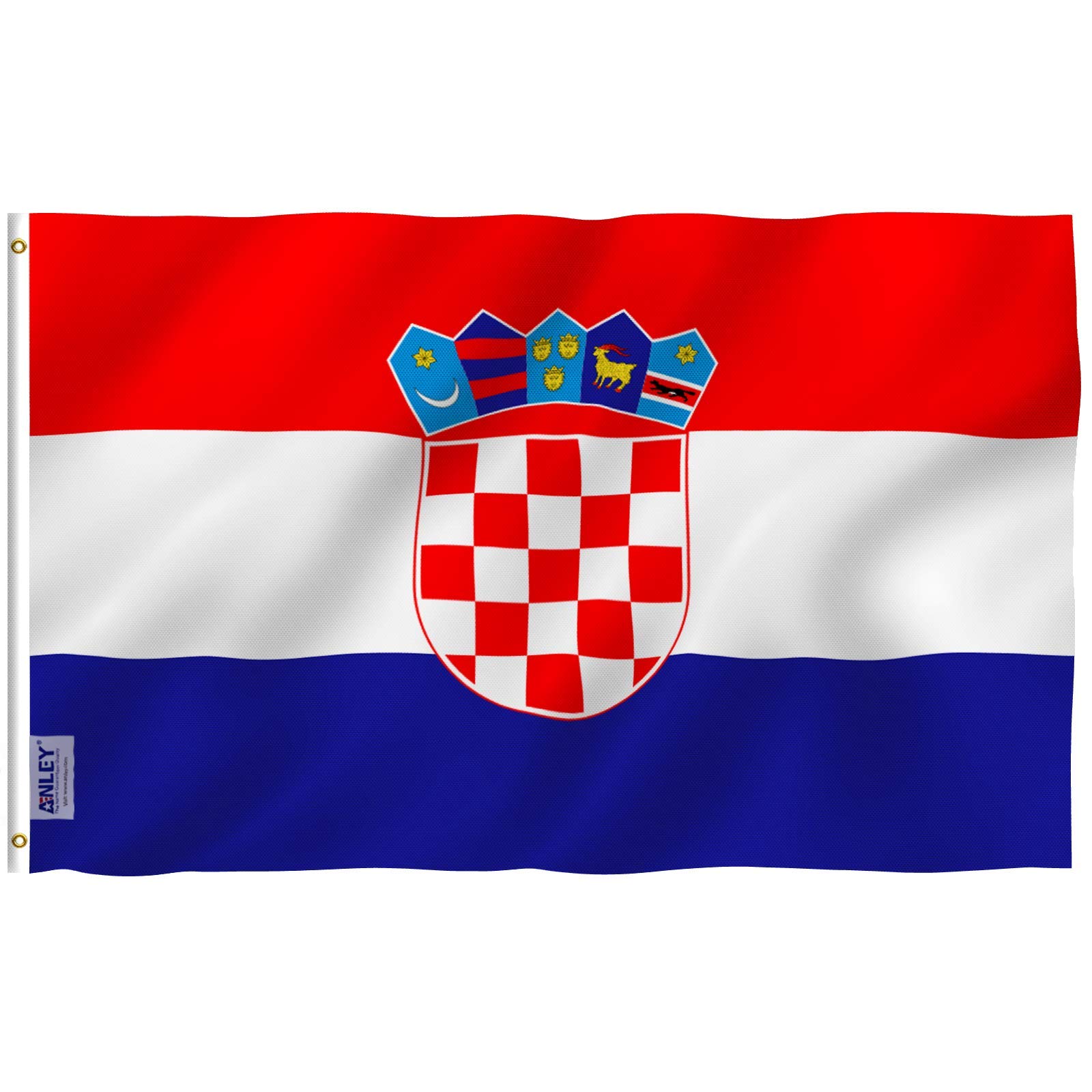 ANLEY Fly Breeze 3x5 Foot Croatia Flag - Vivid Color and UV Fade Resistant - Canvas Header and Double Stitched - Croatian Flags Polyester with Brass Grommets 3 X 5 Ft