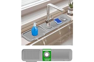 TINLAVIY Kitchen Sink Splash Guard, 5°Slope Draining Mat for Kitchen Sink, 24 inch Sink Faucet Mat, Silicone Sink Faucet Mat Splash Guard, Sink Water Splash Guard, Sink Accessories for Kitchen, Bathroom
