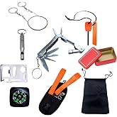 Ponulk DIY Survival Tools Kit, Emergency Outdoor Gear for Camping Hiking | Multi-function portable survival kit, emergency gear, dad practical gift, Father&rsquo;s Day outdoor adventures