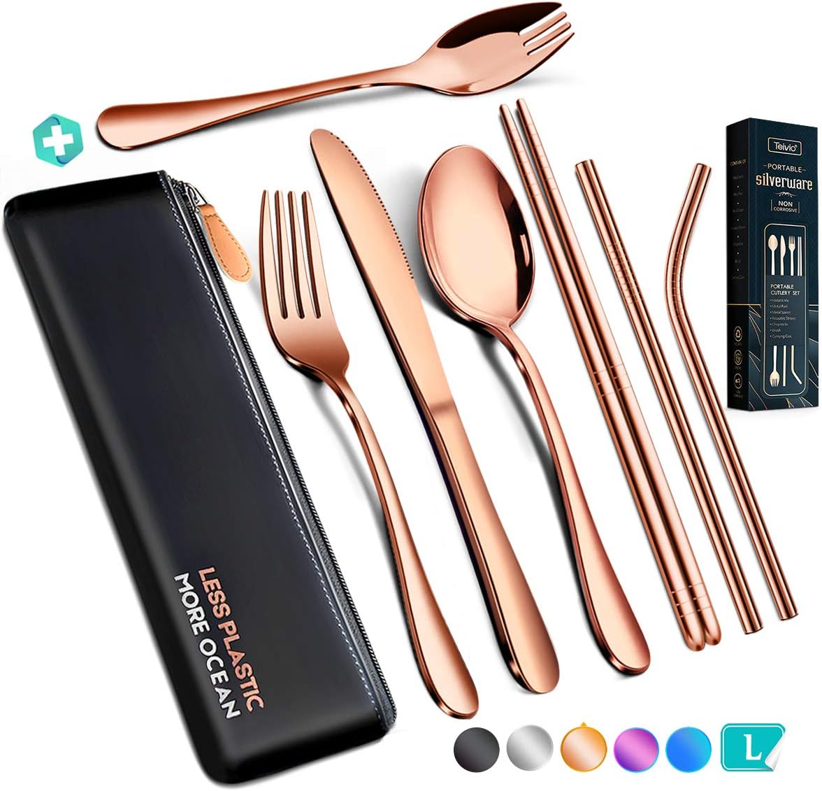 Reusable Utensils with Case Travel Utensils Portable