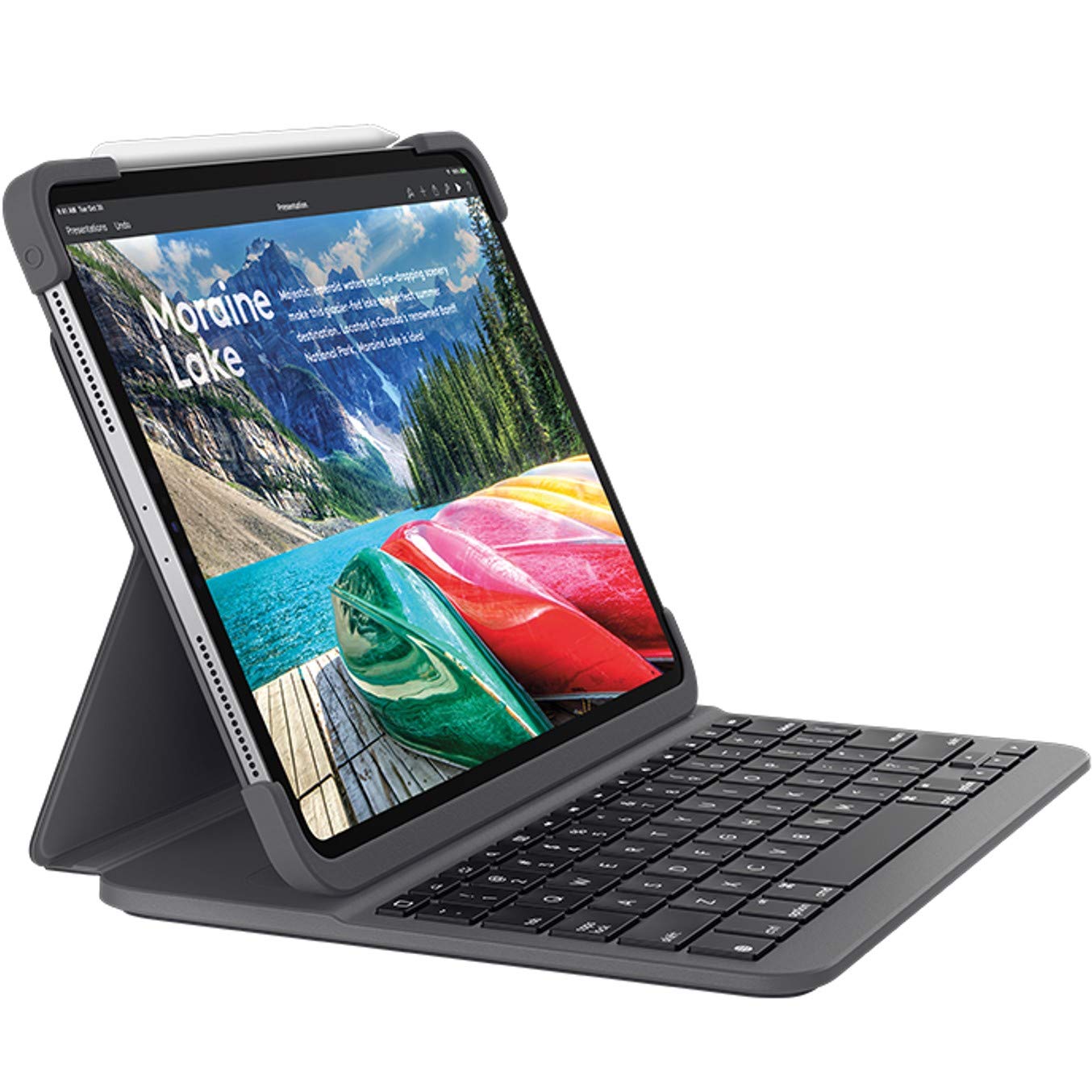 Logitech SLIM FOLIO PRO Backlit Bluetooth Keyboard Case for iPad Pro 12.9 Inch (3rd gen, Spanish Layout), Black