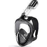 Greatever Full Face Snorkel Mask, Snorkeling Gear for Adults with Latest Dry Top Breathing System and Detachable Camera Mount, Foldable Snorkel Mask Adult, Snorkels Anti-Fog & Anti-Leak
