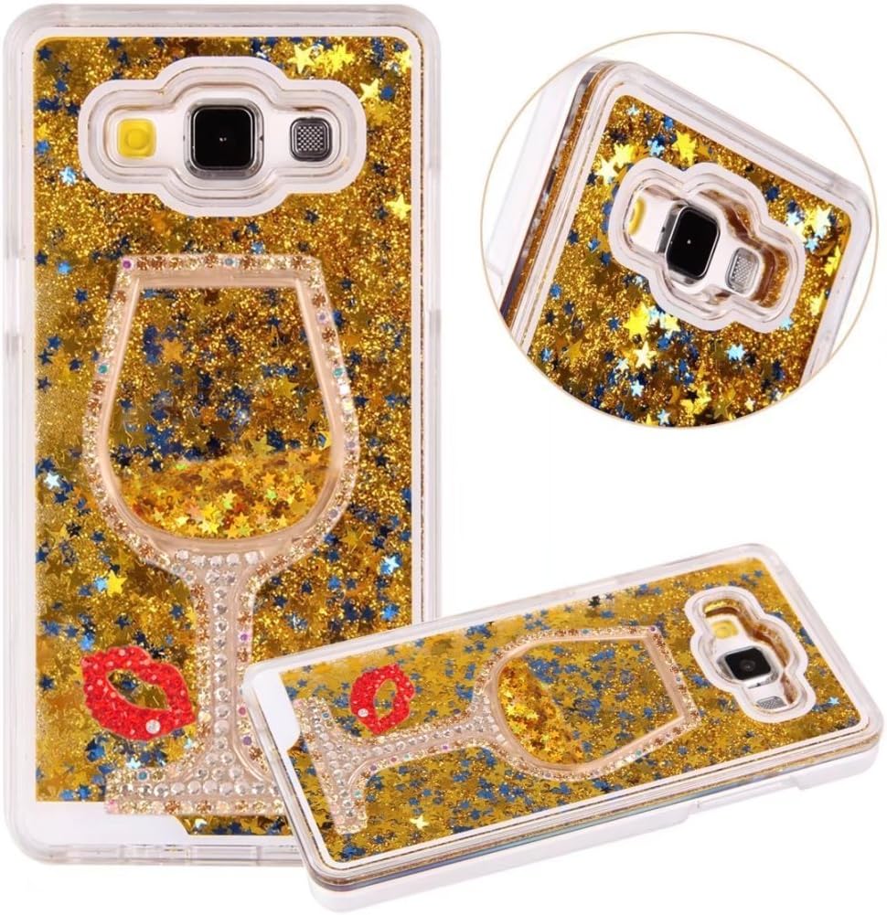 Galaxy J1 Ace Case, Liqucase Goblet Diamond Series Glitter Bling Hearts Flowing Liquid Glitter Sparkly Clear Hard Plastic Case for Samsung Galaxy J1 Ace (Goblet Diamond/Rose)