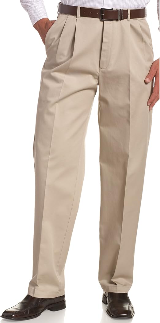 Haggar Work-To-Weekend Khaki No-Iron - Pantalón con cintura extensible oculta
