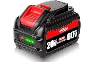 C DSANKE C DSANKE DCB612 12.0Ah 20V/60V Lithium Replacement Battery for DCB606 DCB612 DCB606-2 DCB609 DCB609-2 DCB204 DCB206 20V/60V/120V MAX Cordless Power Tools