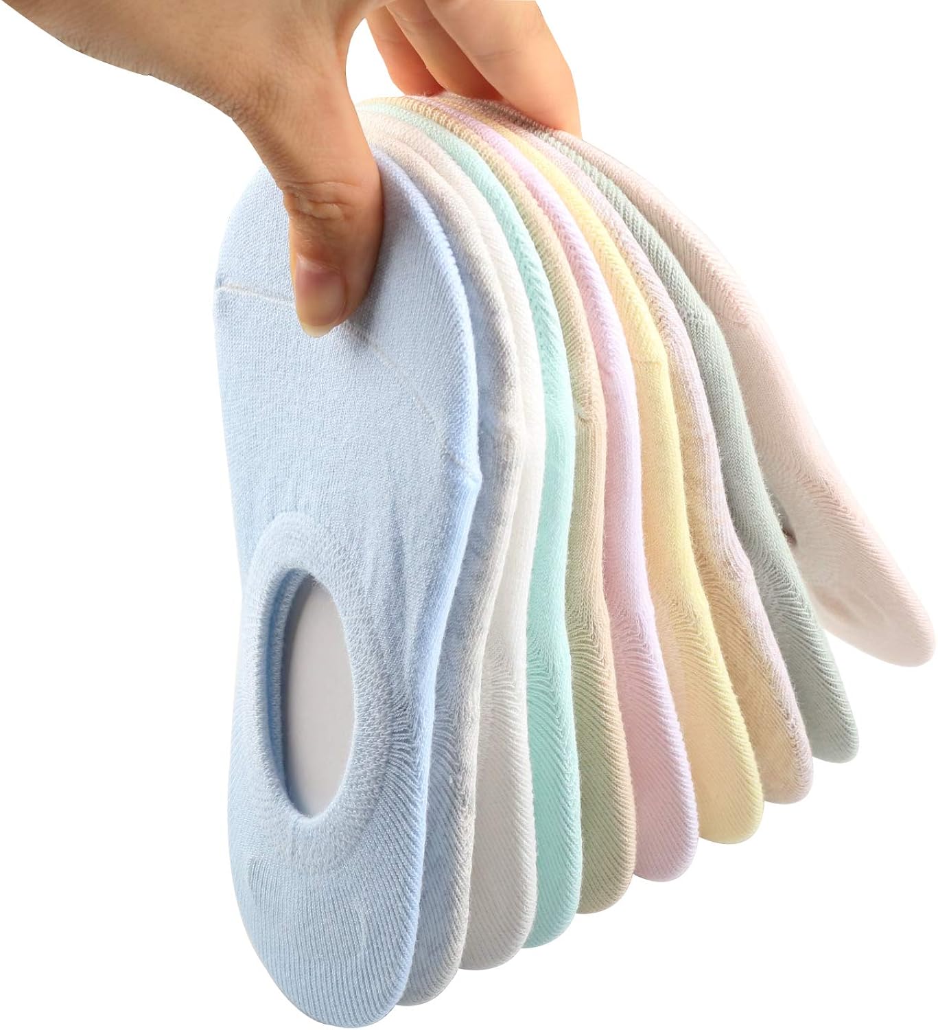 BOOPH 10 Pairs No Show Socks for Girls Boys Anti-slip Low Cut Kid Socks 3-9 Year: Clothing