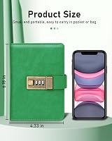 WEMATE Password Book with Lock 600+ Entries Alphabetical Tabs Grass Green view 2