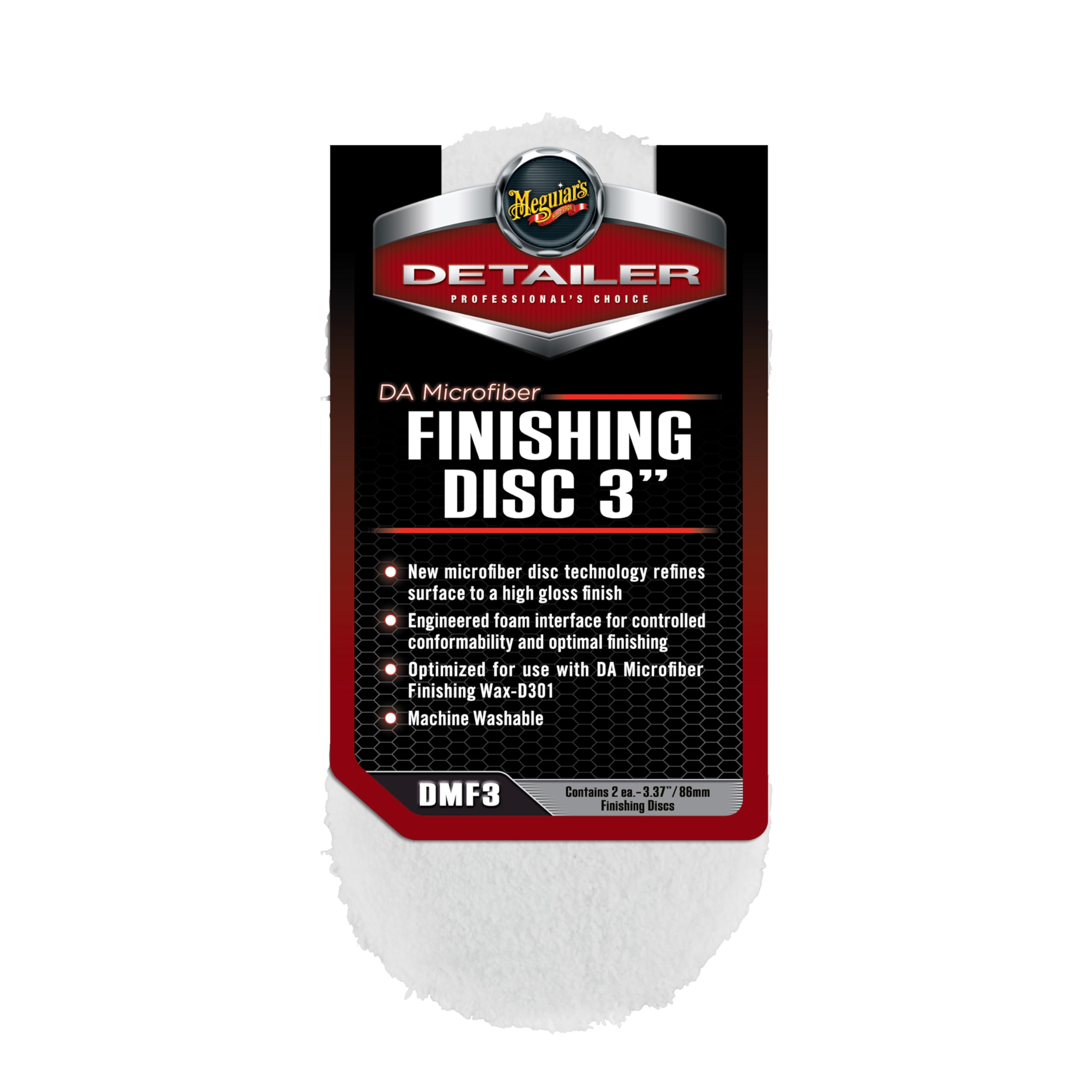Meguiar's Microfibre Finishing Disc, White, 3" Finishing