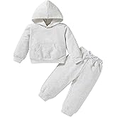Happy Town Baby Fall Outfits for Girl Boy Long Sleeve Hoodie Top and Long Sweatpants Set Toddler Sweatsuit