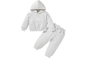 Happy Town Baby Fall Outfits for Girl Boy Long Sleeve Hoodie Top and Long Sweatpants Set Toddler Sweatsuit
