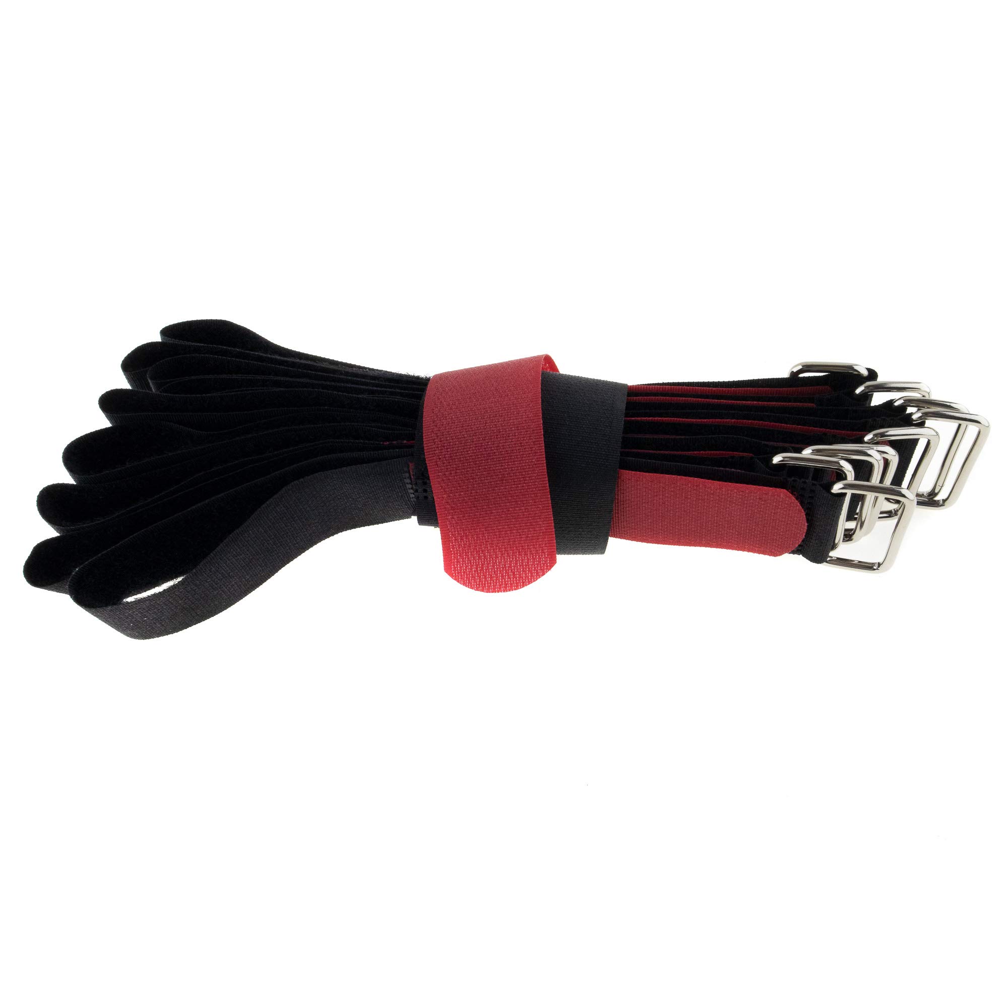 Velcro Cable Ties 400 x 30 Black/Red Velcro Fastening on Both Sides Pack of 10