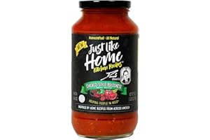 JUST LIKE HOME KITCHEN RECIPES Just Like Home Gourmet Pasta Sauce - Chicago Style Bolognese Meat Sauce - Bold & Zesty Kitchen Inspired Recipe - Premium Ingredients - Supports Homeless - Non GMO - Preservative & Gluten Free - 25 oz