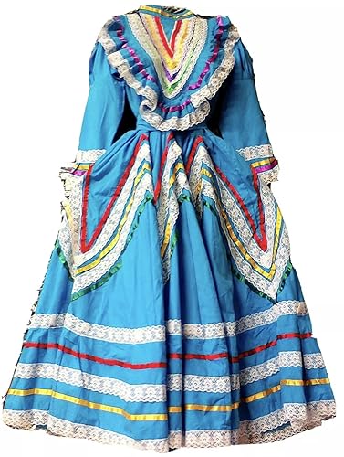 Womens Jalisco Dress Wide Skirt Folklorico (S, Turquoise) in Kenya | Whizz Casual Womens Jalisco Dress Wide Skirt Folklorico (S, Turquoise) in Kenya | Whizz Casual