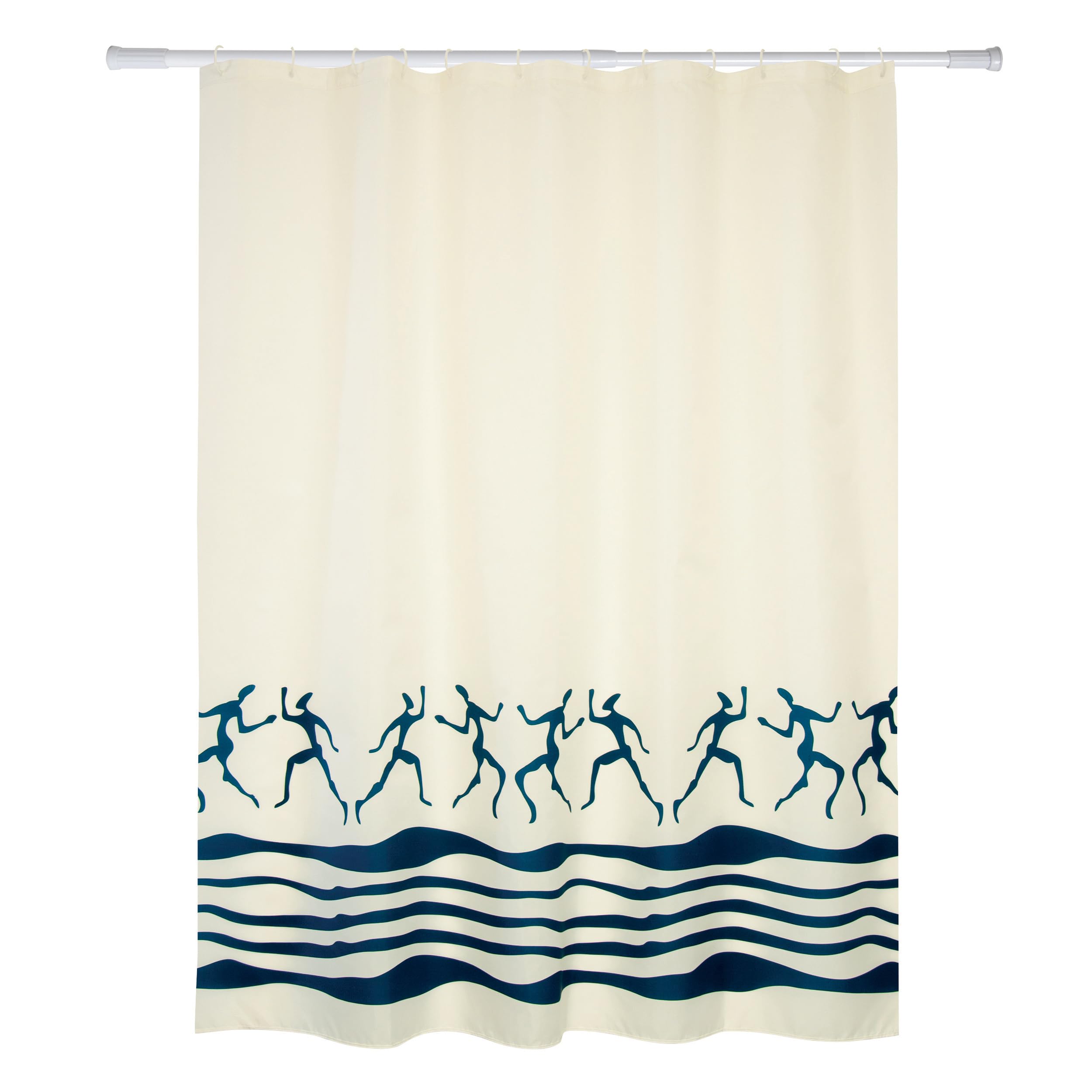 MSV "Premium Zanzibar Polyester Shower Curtain, Multi-Colour, 180 x 200 cm