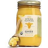 Spring Sunrise Grass-Fed Organic Ghee 16 oz Keto &amp; Paleo Non-GMO | USDA-certified clarified butter, free from gluten and casein, sustainably sourced, high smoke point