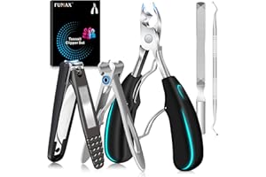 FUMAX Toenail Clippers for Thick Toenails, Gifts for Men Women Large Toe Nail Clippers with Wide Jaw Opening, Heavy Duty Professional Nail Clippers for Seniors Dad Him, No Splash Nail Cutter with Catcher