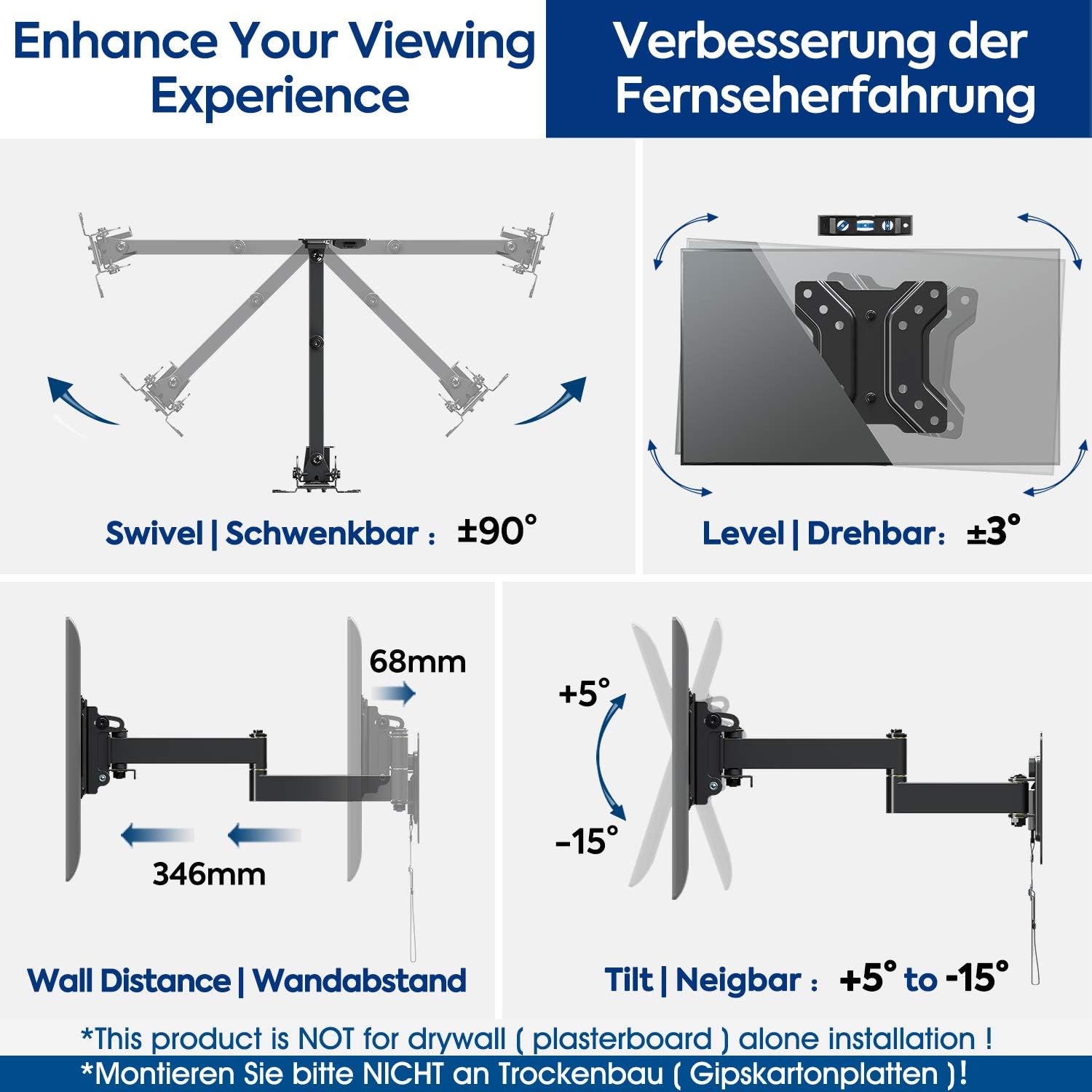 Vogels Signature TVM 7675 draai 40-77″ tv beugel