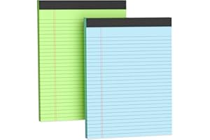 VISHOITTY Colored Legal Pads 8.5 x 11, 2 Pack Colored Note Pads 8.5 x 11, Colored Writing Pads 8-1/2 x 11, Letter Size Writing Tablets Lined Notepad Wide Ruled, 30 Sheets per Note Pad, Perforated Notepads