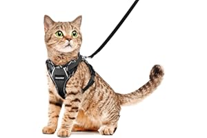 Halypet Cat Harness and Leash Set [H500 Pro Escape Proof Cat Harness for Walking, Adjustable Breathable Soft Travel Cat Leash, Reflective Strips Kitten Harness