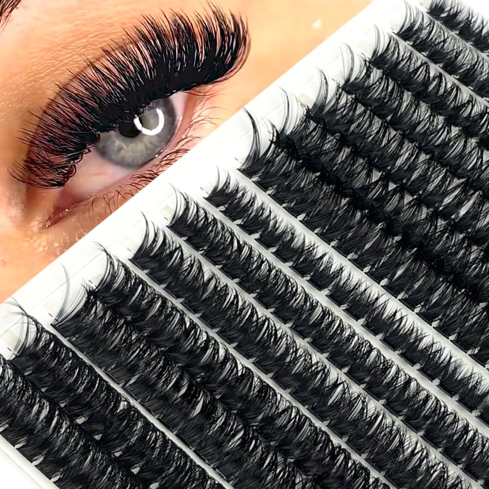 HBZGTLAD 30D/40D/50D/60D/80D Mink Eyelashes 280 Bundles Natural Eyelash extension 3D Russia Volume Individual Eyelash Cluster Makeup Tools Lashes (60D 80D-D Curl-0.07MM-MIX)