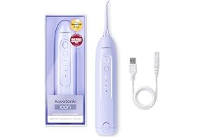 AquaSonic Icon Water Flosser for Teeth – Cordless Rechargeable Oral Irrigator – Waterproof, Portable Dental Cleaning with Jet Tip – Braces Home Travel - Lilac