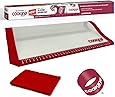 COOKINA Silicone Reusable Baking Mat 100% Non-Stick, Easy to Clean Cooking Sheet for Gas, Electric, Toaster and Convection Ovens, 16.5 x11-inch, White and Red