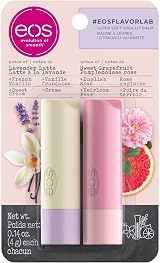 eos Flavor Lab Lip Balm Stick Lavender Vanilla Latte Grapefruit Rose Pack 1 view 1
