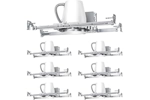 Anyhome 6 Pack 4 Inch Recessed Light Housing,New Construction Recessed Lighting,90° Rotation Hanger Bars,E26 Base,IC Rated,Air Tight,ETL Listed