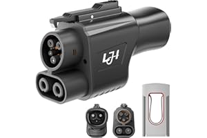 LJH NACS to CCS1 Adapter for Tesla Supercharger V1/V2/V3/V4 - Compatible with Ford F-150 Lightning, GM, Rivian R1T/R1S, Hyundai, Kia, Volvo EVs - 500A 250kW Fast Charging, All-Weather