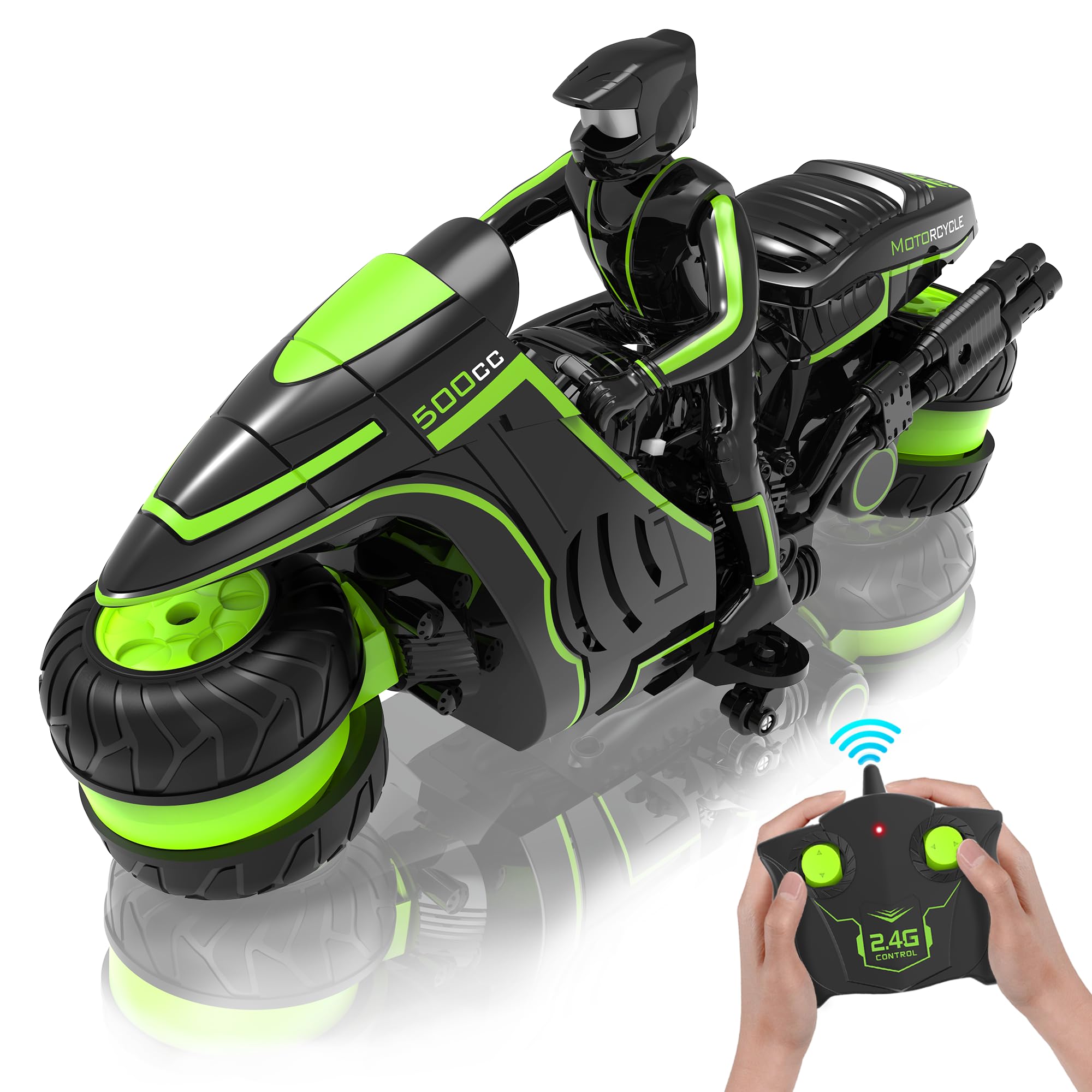 Photo 1 of Eulogia Remote Control Motorcycle, Remote Control Motocross Toys - 360° Spinning Wheel Stunt Motorcycle - High Speed Car Toys with Riding Model - Gift for Kids Over 5+Years Old Boys Girls