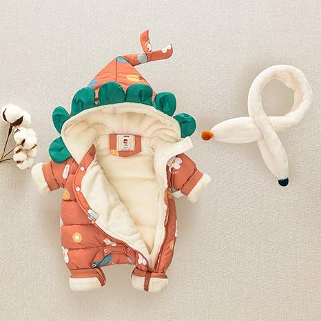 Amazon Co Jp 赤ちゃんの冬の服は厚くワンピースの綿の服幼児の服秋の冬のスーツ外出服かわいい赤ちゃんロンパース ホーム キッチン