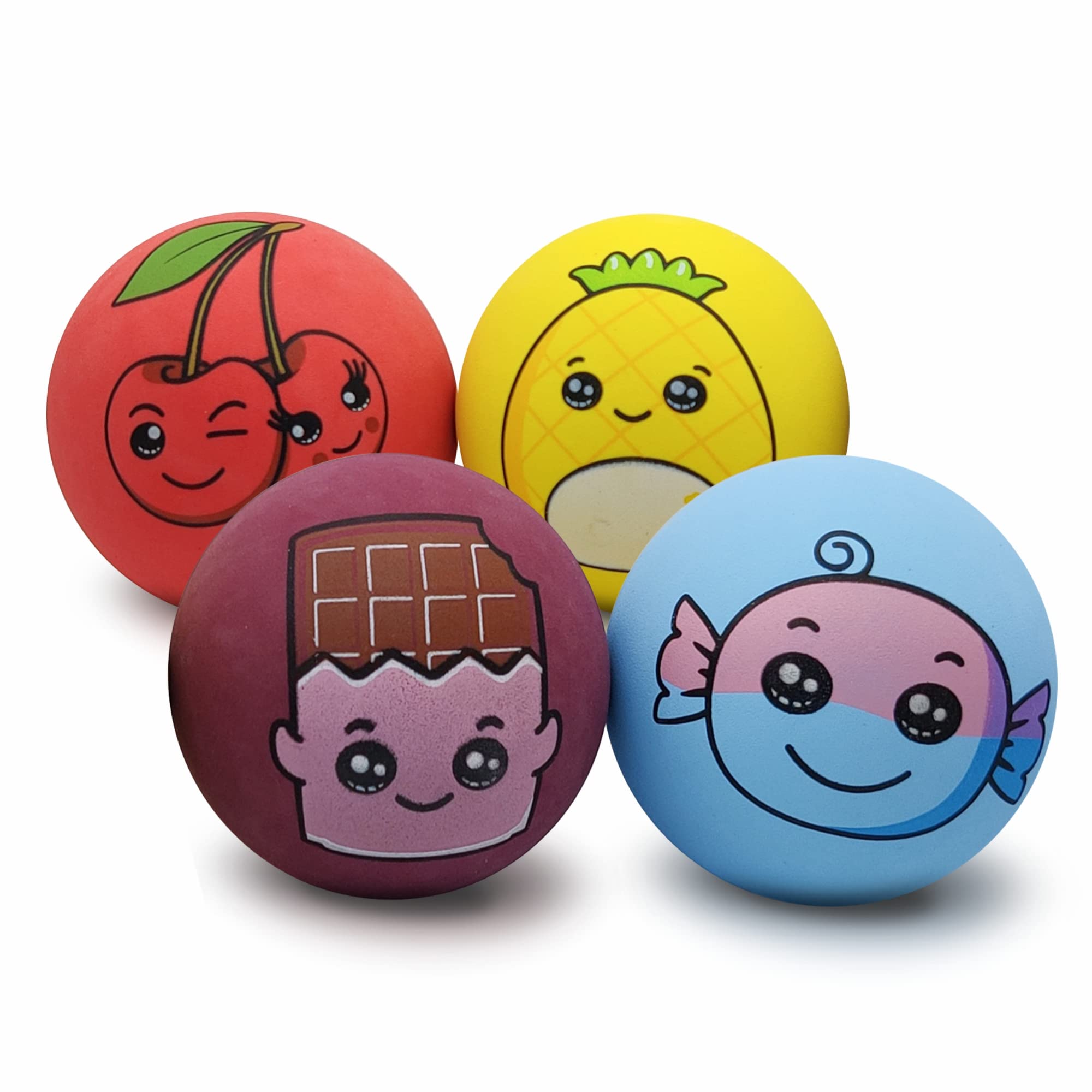 SPORTSPET High Bounce Natural Rubber Dog Balls (4 Pack Scented Cuties) (60mm) — image 1