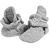 Burt's Bees Baby Unisex 100% Organic Cotton, Adjustable Booties | Easy-on and off baby booties provide a comfy, cozy fit for tiny toes during cooler months. It's a registry must add essential