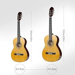 HUAWIND 39 Inch Classical Guitar Full Size Acoustic
