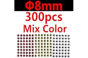 wifreo 300PCS 3D Bionic Fish Eyes Fly Tying Material Lure Eyes 2mm 3mm 4mm 5mm 6mm 7mm 8mm 9mm 10mm
