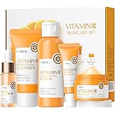 Vitamin C Skincare Set,Face Skin Care Set for Women,Vitamin C Facial Serum Care Set ,Facial Hydrating Kit with Cleanser, Toner, Face Serum, Eye Cream, Face Cream