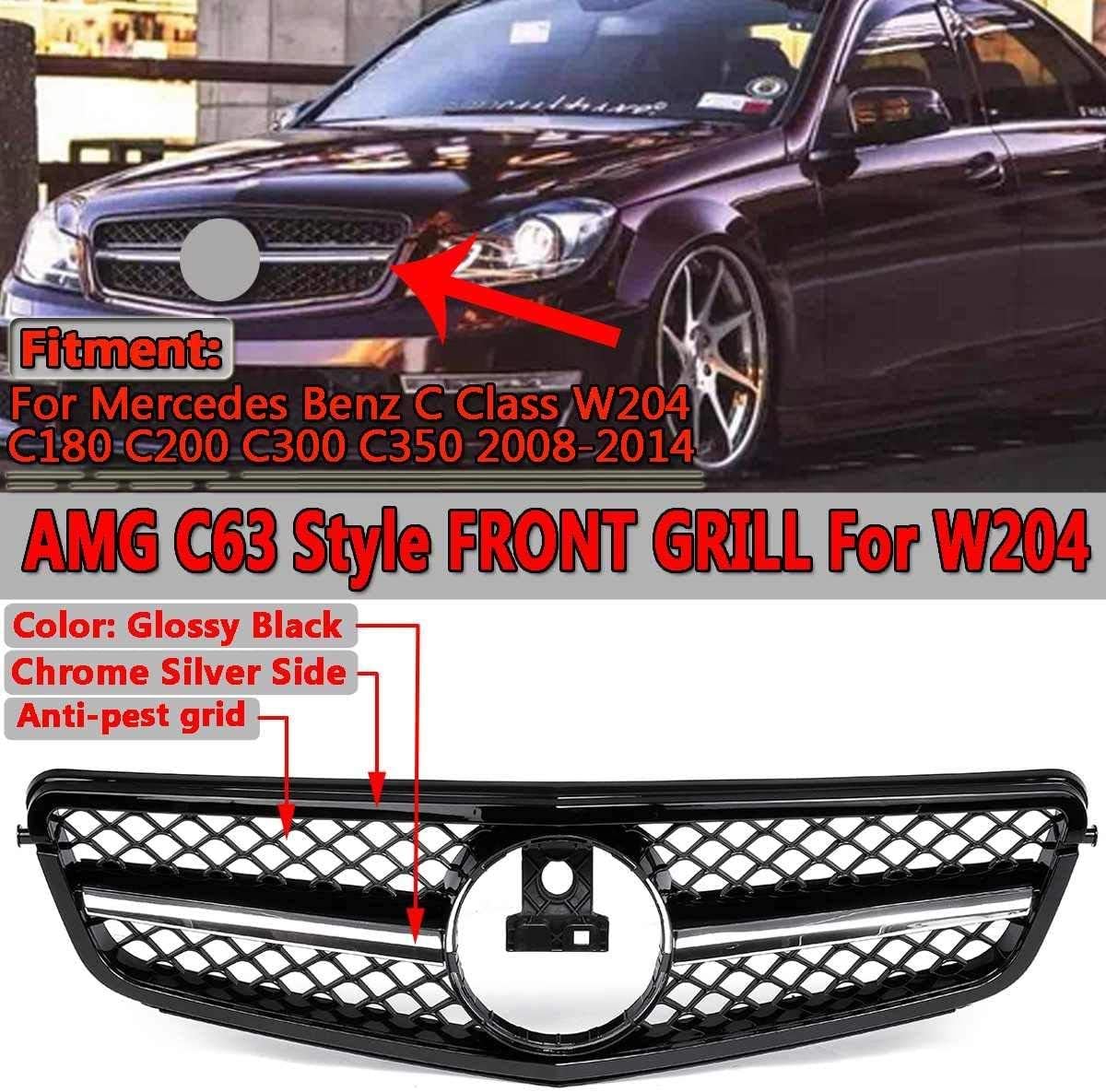 Xbxdm Fur Amg C63 Stil Neue Auto Front Oberen Kuhlergrill Grill Fur Mercedes Fur Benz C Klasse W204 C180 C200 C300 C350 2008 14 Racing Grille B A Auto Motorrad Car Styling Karosserie Anbauteile
