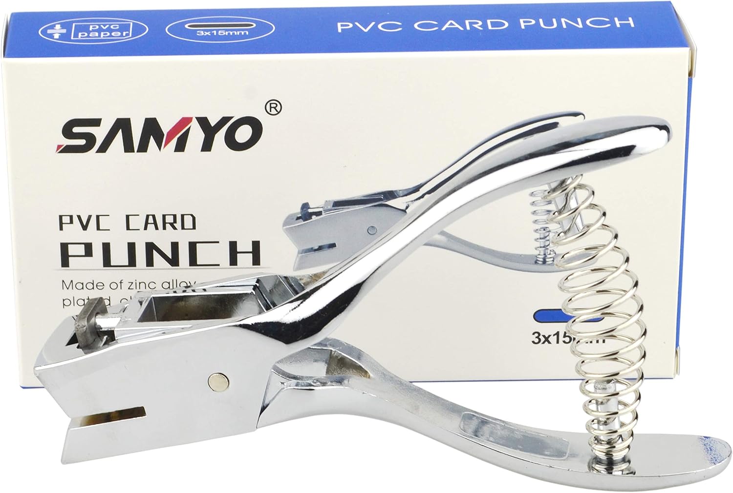 SAMYO Hand Held Id Card Slot Hole Metal Puncher Plier Tool For Id Card Badge Pvc Photo Tag, argentée, Classic - Image 3