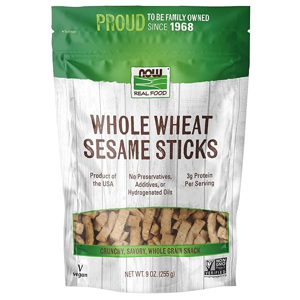 NOW FOODS, WHOLE WHEAT SESAME STICKS, PRODUCT OF...