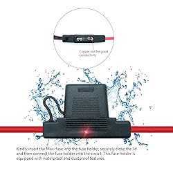 Waterproof in-line Maxi LED Fuse Holder,12 AWG for