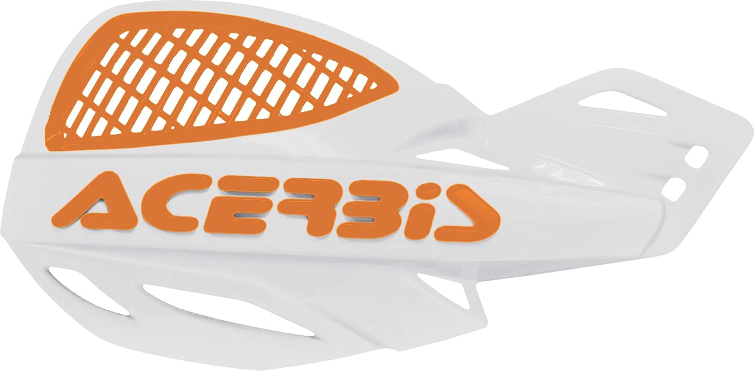 Acerbis 2072671088 Vented Uniko Handguards, White/Orange