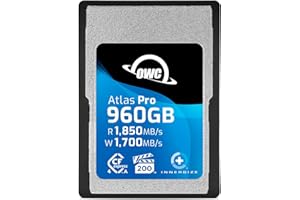 OWC 960GB Atlas Pro High Performance Cfexpress 4.0 Type A Memory Card Professional Grade, up to 1850MB/s Read and 1700MB/s Wr