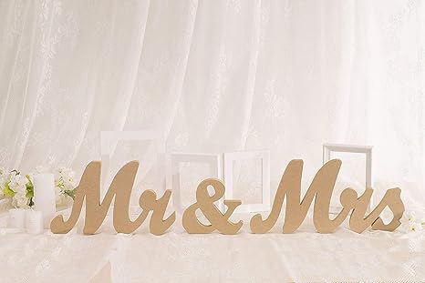 Vintage Style Wooden Mr Mrs Letters Sign Diy Decor For Wedding