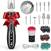PELCAS Electric Nail Drills, Professional Cordless Nail File Kit with Light, 10 Speeds Manicure & Pedicure Kit for Human, Pet, Thick Toenails, Natural & Acrylic Nails Grey