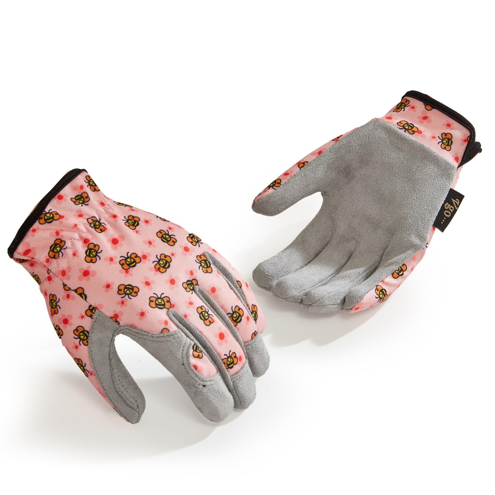 Vgo... 1 Pair Age 3-9 Kids Gardening Gloves,Children Yard Work Gloves,Soft Safety Outdoor Playing Gloves