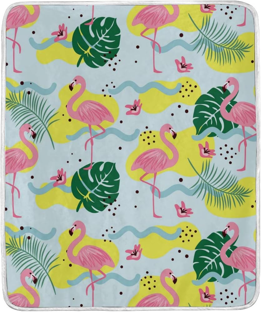 SENNSEE Flamingo-Muster, Überwurf, Decke für Bett, Couch, Stuhl, Sofa